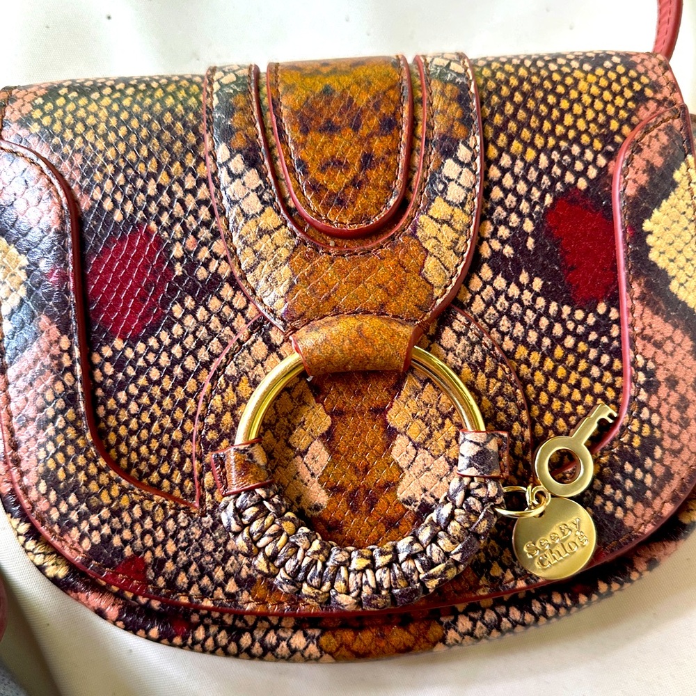 See By Chloe Snakeskin Leather Crossbody Purse